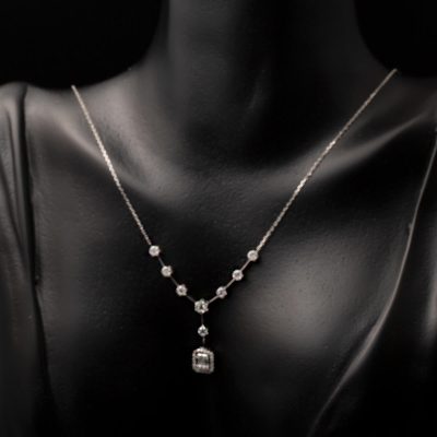 0,50 Karat Baget Pırlanta Kolye - 14K - 3.25g - EZ Gold