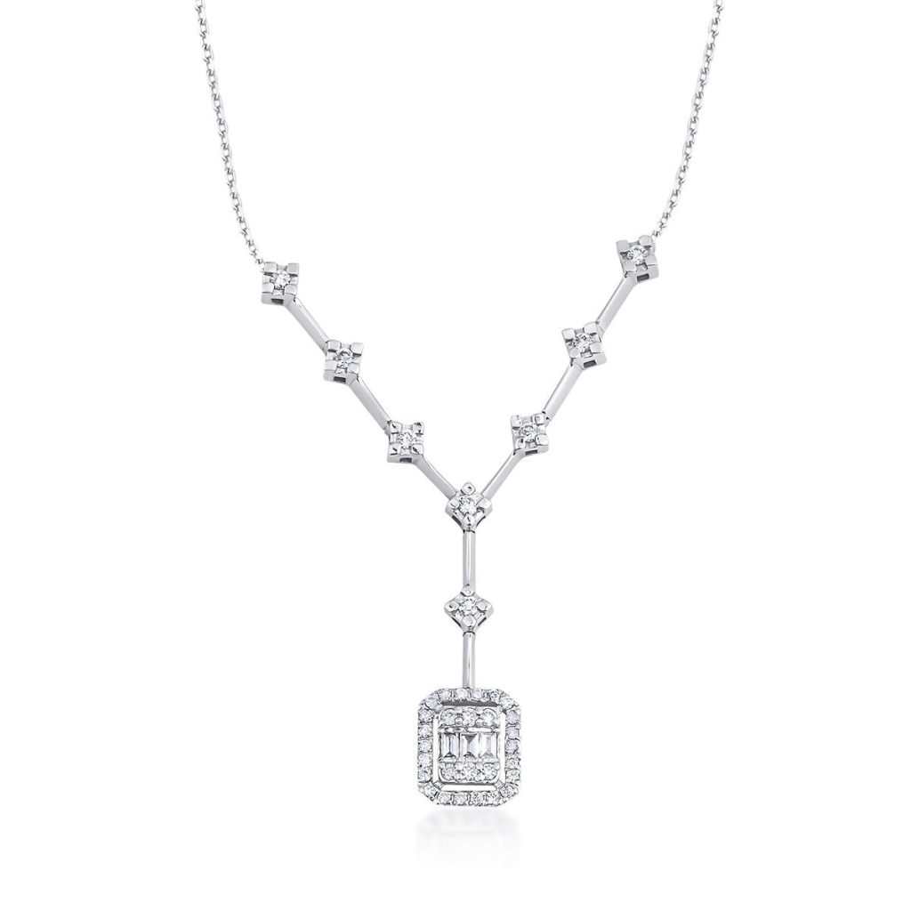 0,31 Carat Baguette Diamond Necklace