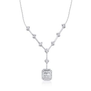 0,31 Carat Baguette Diamant Collier