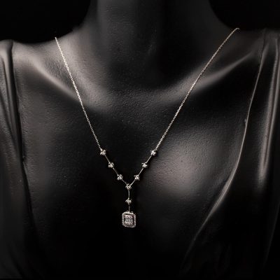 0,31 Karat Baget Pırlanta Kolye - 14K - 2.72g - EZ Gold