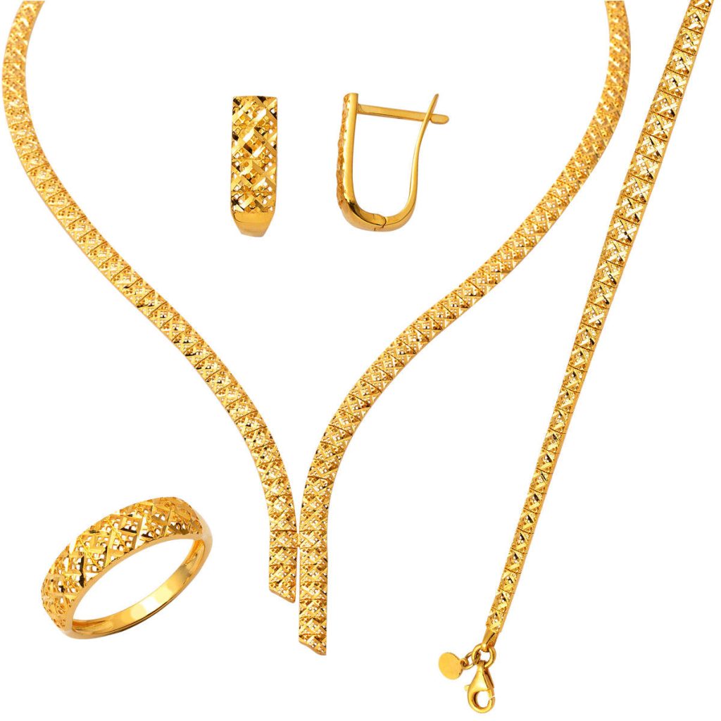 Princess Plain Gold Jewelry Set