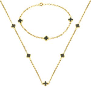 Emeraude Verti Van Cleef 14 Carats Collier Bracelet Set