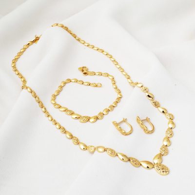 Drop Yolu Plain 14K Gold Takı Seti - 14K - 17.3g - EZ Gold