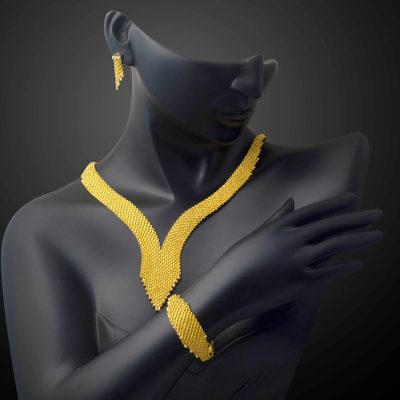 Halat Torsade Zincir Tressé Or Parure - 14K - 35.81g - EZ Gold