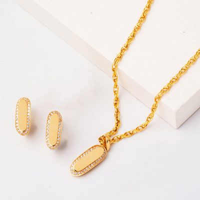 Düz Parlak İkili Spor Or Set 14 Carats - 14K - 9.02g - EZ Gold
