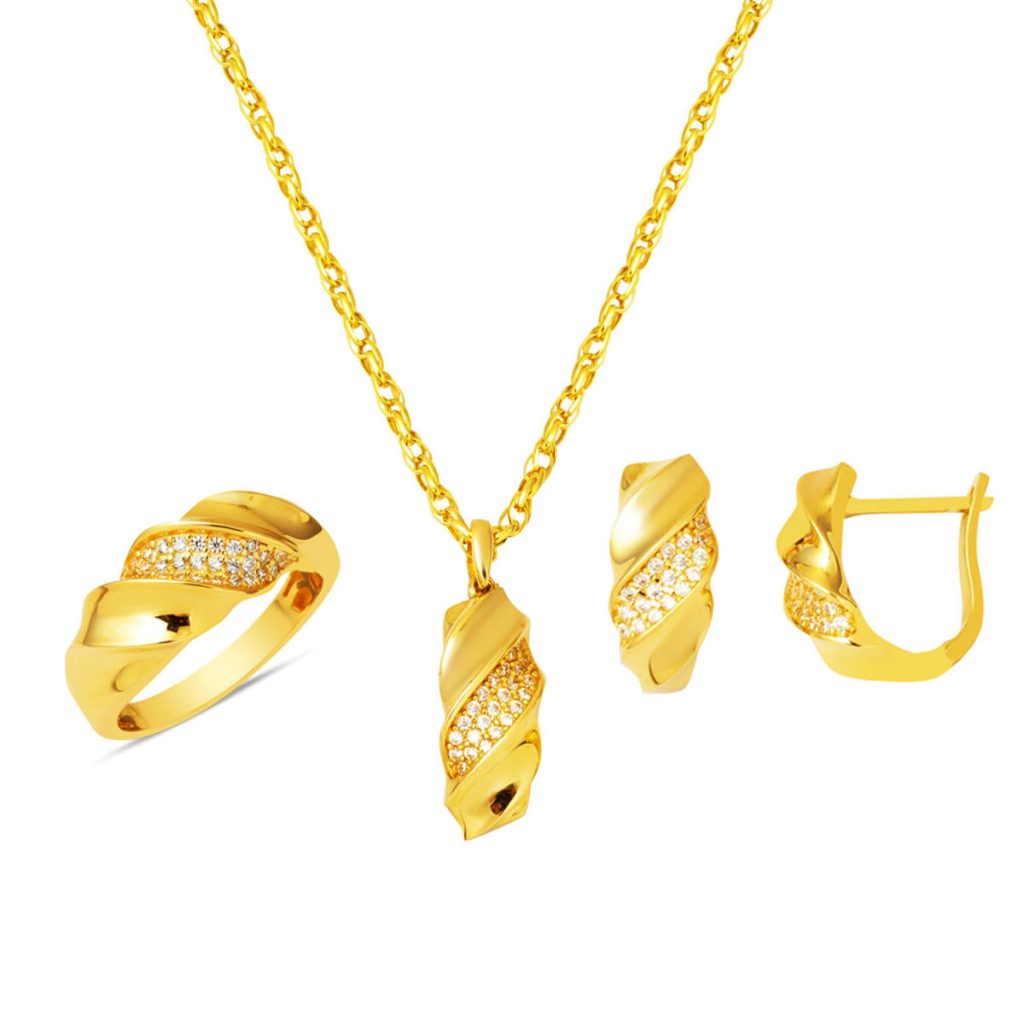 Twisted Mini 14 Karat Gold Jewelry Set