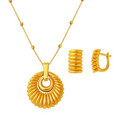 Deniz Kabuğu Necklace Earringli 22K Set