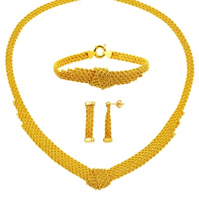 14K Düğümlü Halat Gold Takı Seti