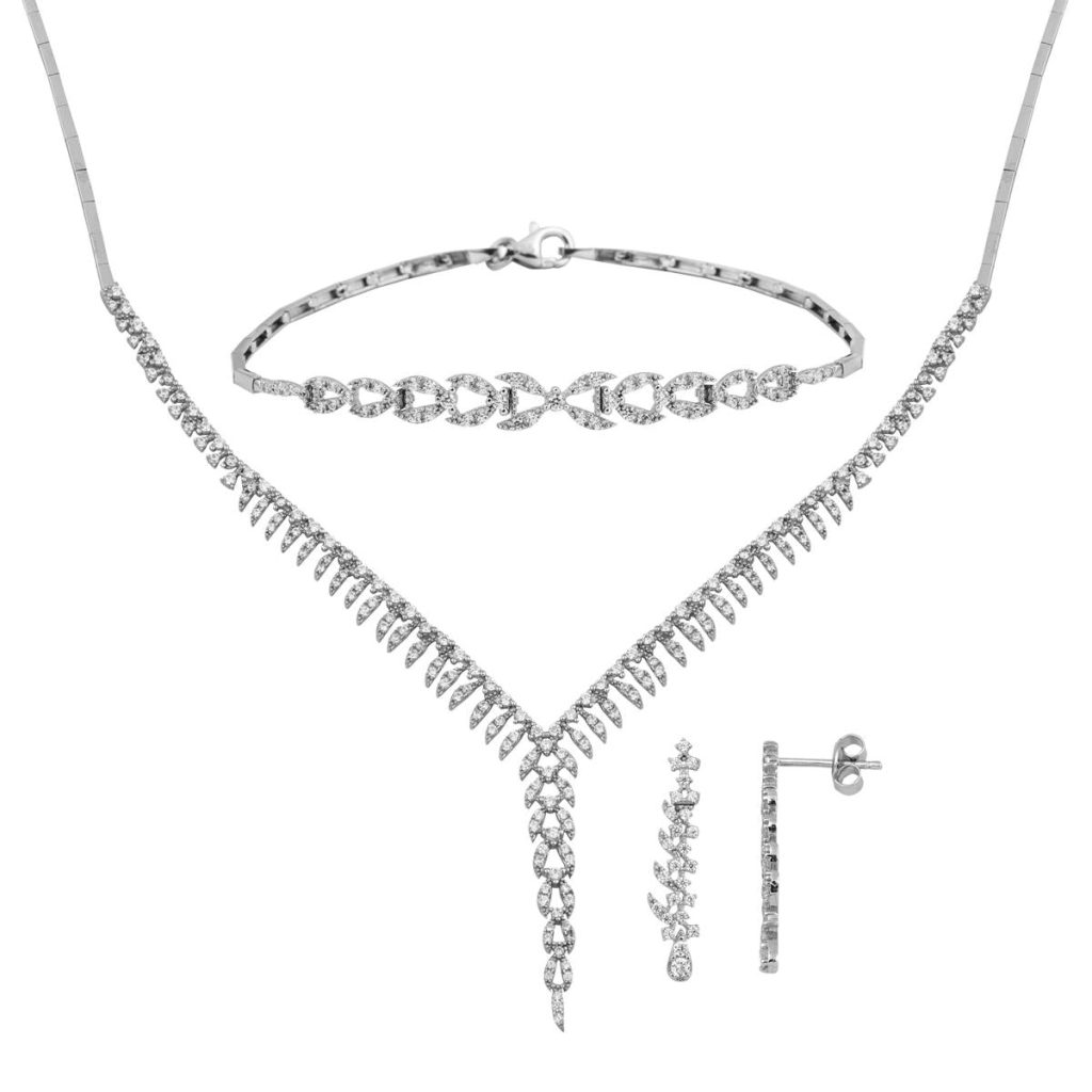 Elizabeth 14 Karat White Gold Wedding Set