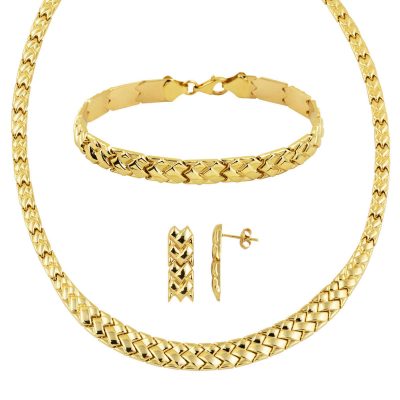 Sepet Model Plain 14K Gold Takı Seti