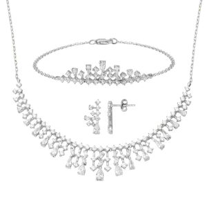 Blanc Or Goutte 14 Carats Trois pièces Set