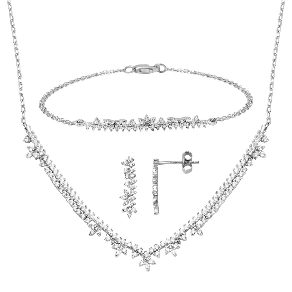 Design 14 Karat White Gold Three-piece Set