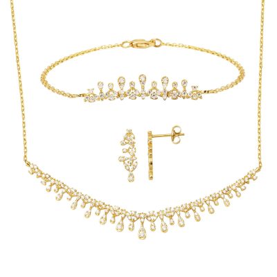 Goutte Model 14 Carats Or Trois pièces Set