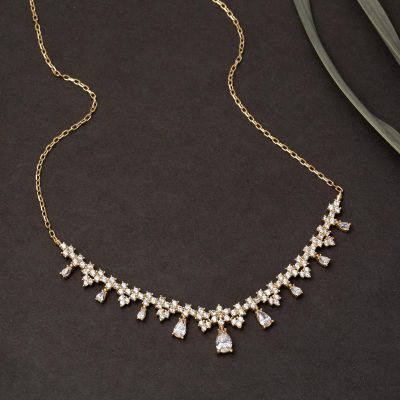 Drop with Stones 14K Gold Nişan Set - 14K - 10.4g - EZ Gold