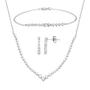 Filigrane Blanc Or 14 Carats Fiancailles Bijou Parure