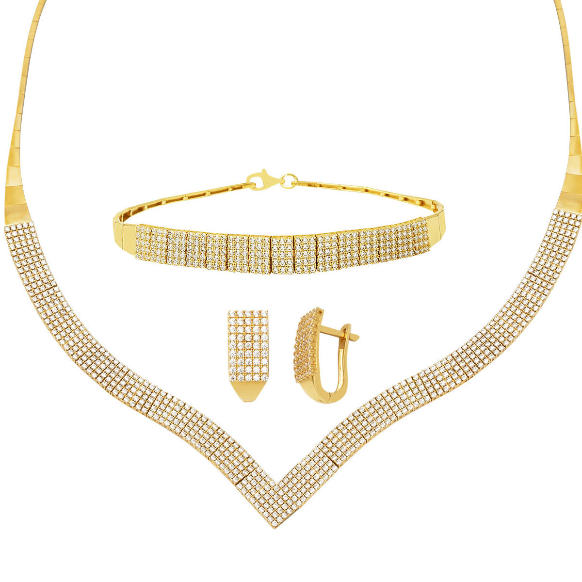 5 Rangs Çavuş 14 Carats Su Yolu Or Bijou Parure