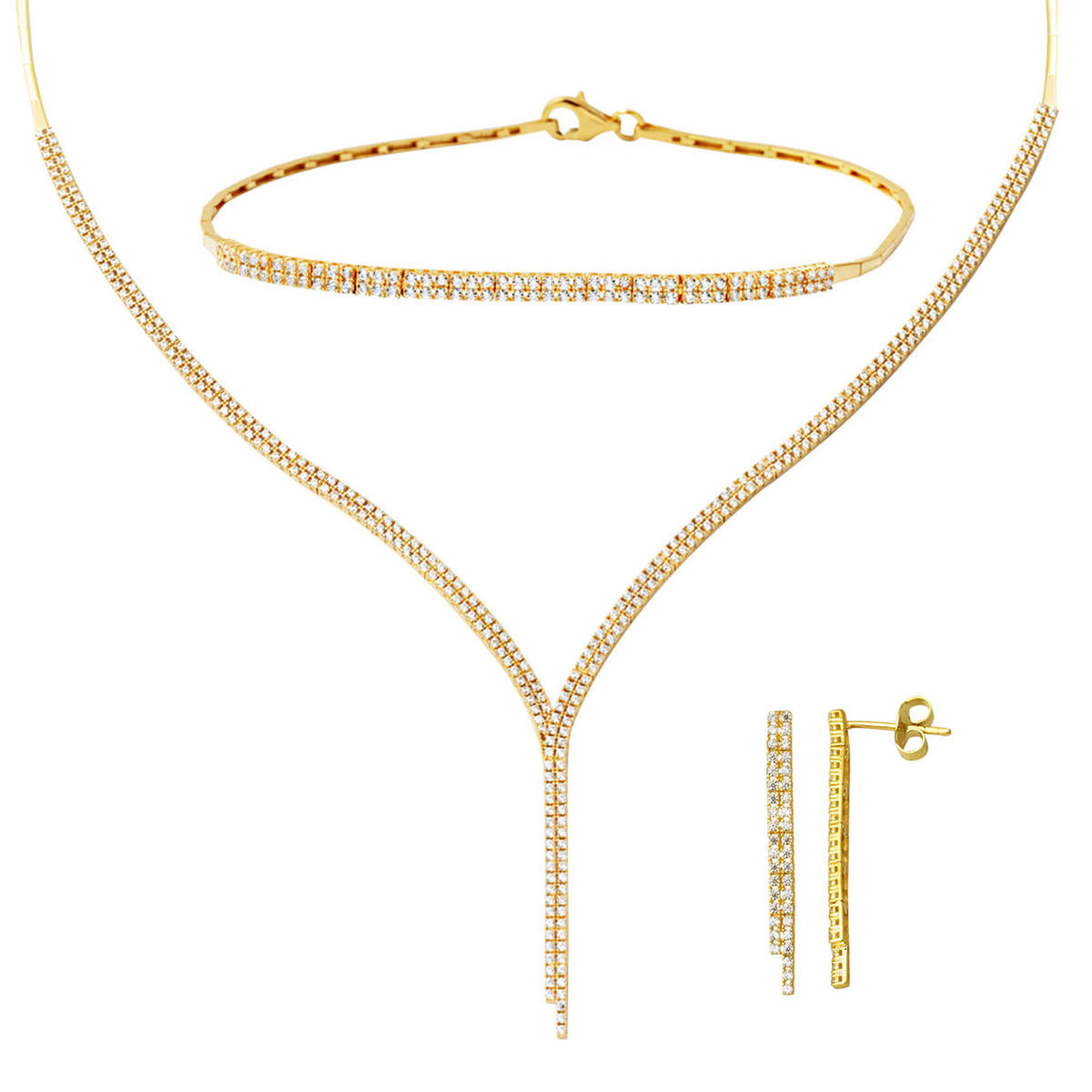 Sarkıt Filigrane 2 Rangs Jaune Or Collier Parure