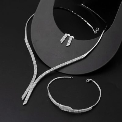 Su Yolu White Gold Düğün Takı Seti - 14K - 15.27g - EZ Gold