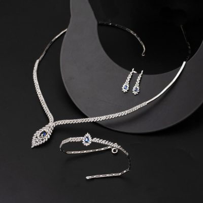 Blue with Stones 14K White Gold Set - 14K - 15.79g - EZ Gold