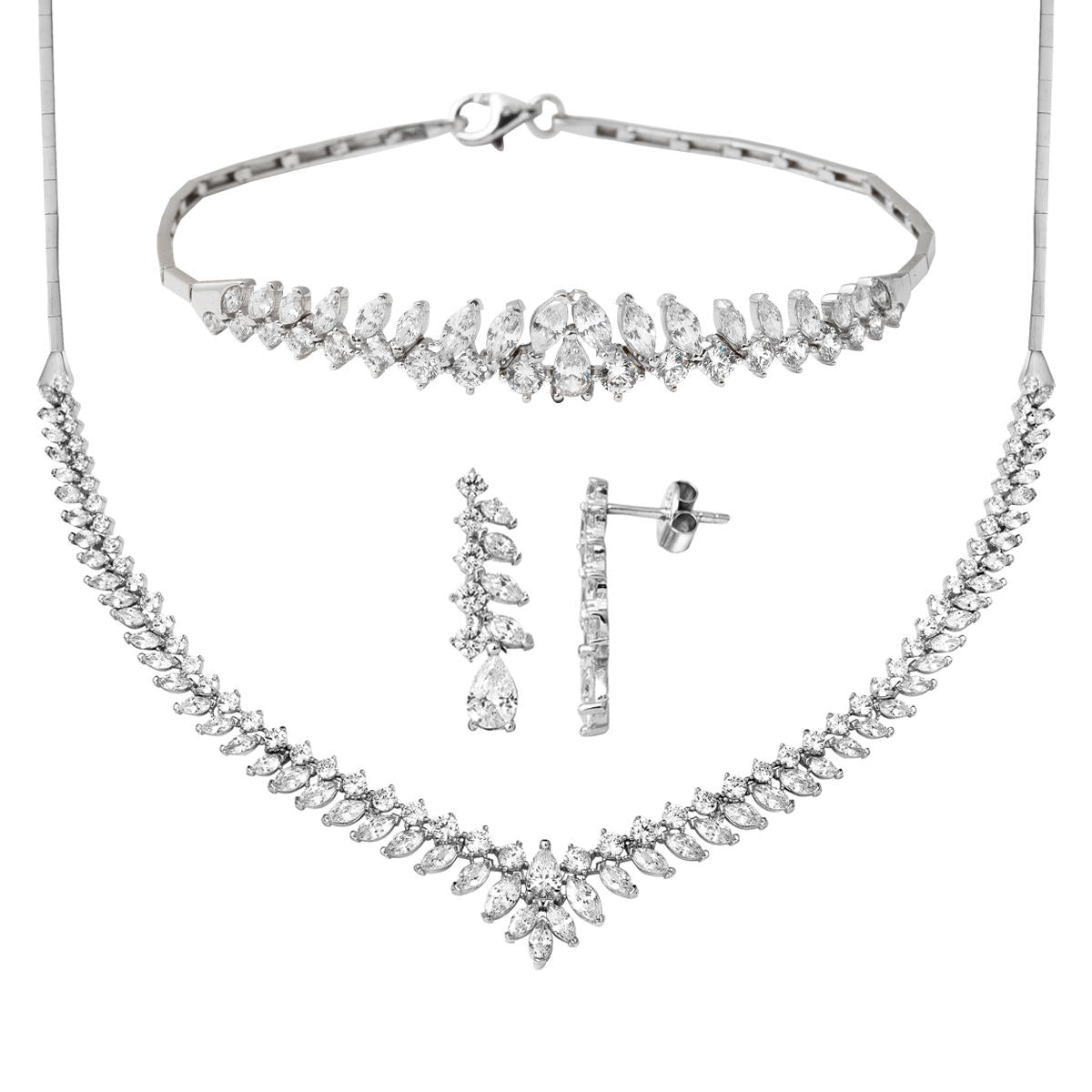 Droplar 14 Karat White Gold Set
