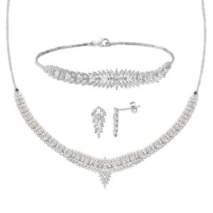 14 Karat Baguette White Gold Set