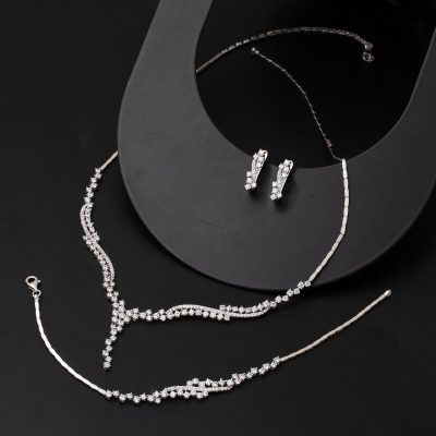 Pırlanta Möntür 14 Ayar Beyaz Altın Set - 14K - 14.17g - EZ Gold