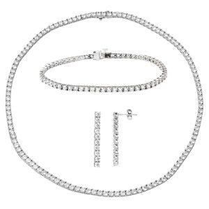 Filigree White Gold Three-piece Set 14 Karat
