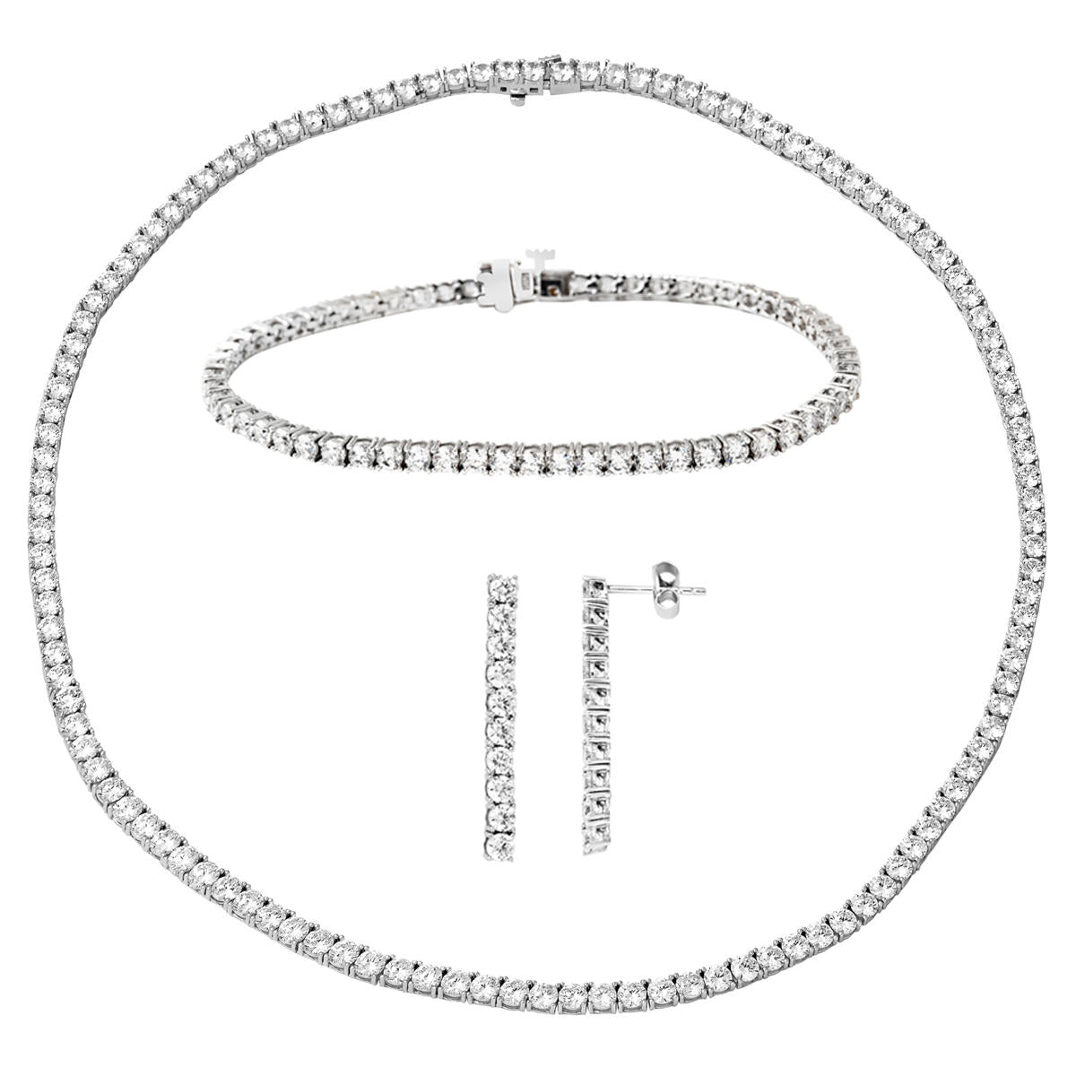Filigrane Blanc Or Trois pièces Set 14 Carats