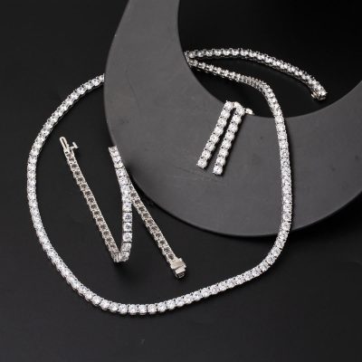 Beyaz Or Trois pièces 14 Carats Su Yolu Set - 14K - 34.05g - EZ Gold