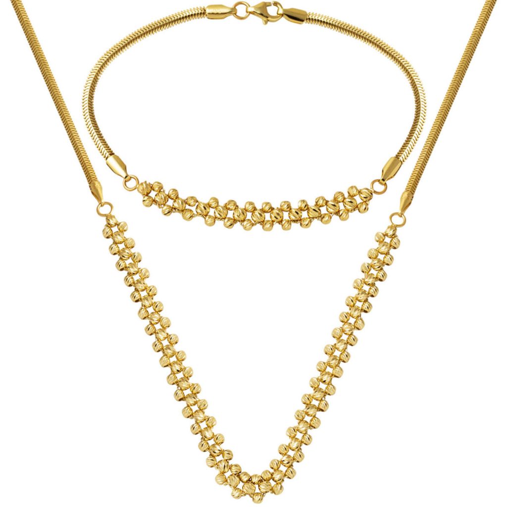 Balıksırtı Doriclı 14 Karat Gold Set