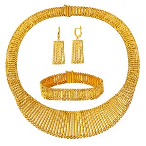Kleopatra Parıltılı 14 Karat Gold Jewelry Set