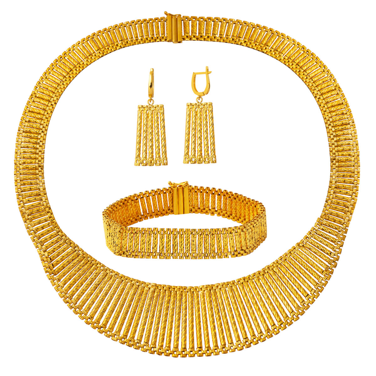 Kleopatra Parıltılı 14 Karat Gold Jewelry Set