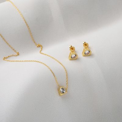 Minimal Design Solitairelı 2’li 14K Gold Set - 14K - 2.75g - EZ Gold