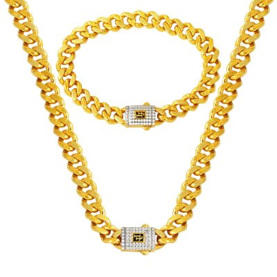 22K Desenli Gold Curb Set
