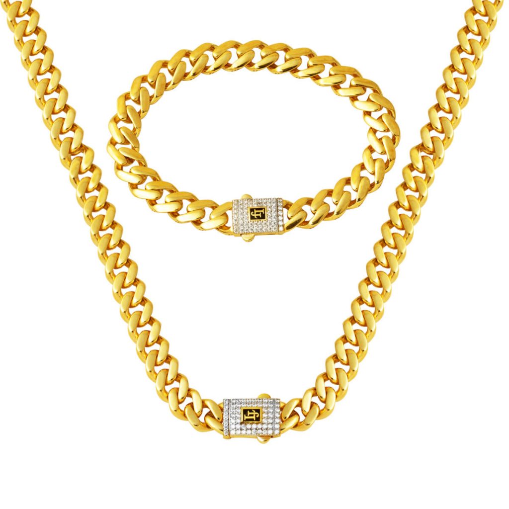 14 Karat Gold Classic Curb Chain Set