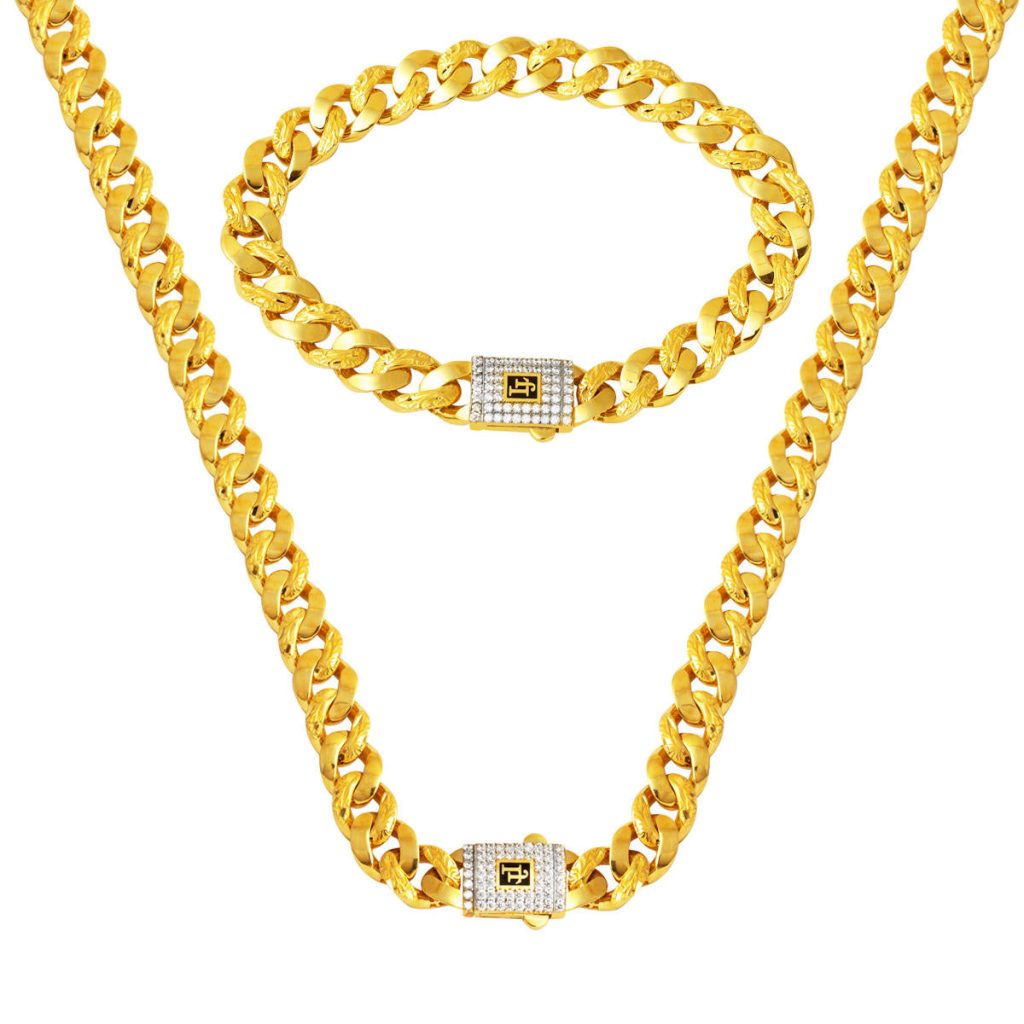 Desenli 14 Karat Gold Curb Set