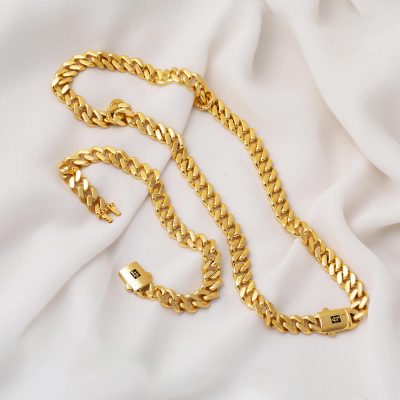Curb Zincirli 14K Gold Takı Seti - 14K - 34.7g - EZ Gold