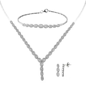 Mela White Gold Set