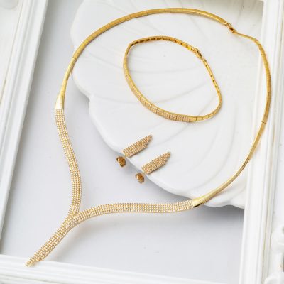 4 Row Su Yolu Design 14K Gold Düğün Seti - 14K - 24.74g - EZ Gold
