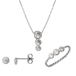 Tria Design 14 Karat White Gold Spor Set