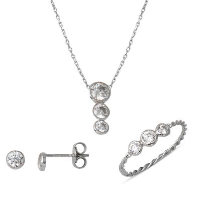 Tria Design 14 Carats Blanc Or Spor Set