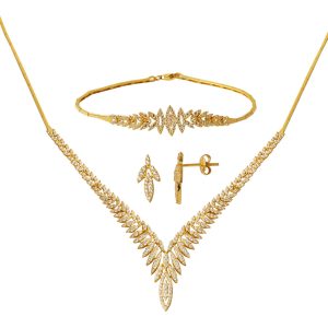 Yellow Gold Three-piece Jewelry Set