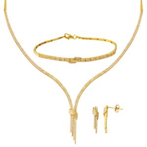 Kemerli Sarkıt Filigree 14 Karat Gold Set