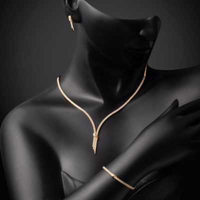 Kemerli Sarkıt Su Yolu Gold Takı Seti - 14K - 13.8g - EZ Gold