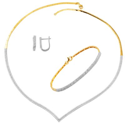 2 Rang Çavuş Su Yolu 14 Carats Or Takı Seti