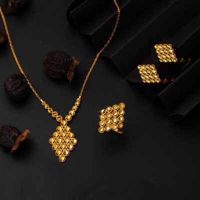 Bal Peteği 3’lü 22K Gold Takı Seti - 22K - 13.33g - EZ Gold