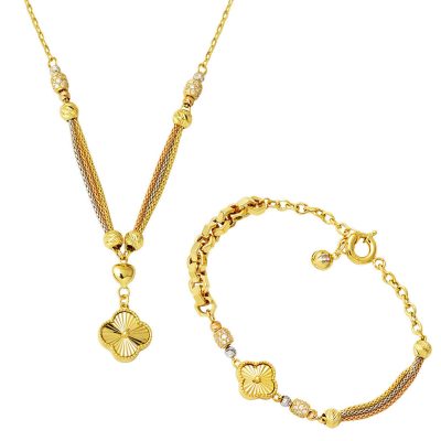 avec Trèfle Pandora 14 Carats Or Collier Seti