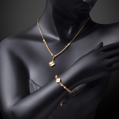 avec Trèfle Pandora 14 Carats Or Collier Seti - 14K - 13.58g - EZ Gold