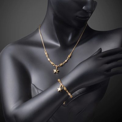 with Stars Pandora 14K Gold Necklace Seti - 14K - 13.2g - EZ Gold
