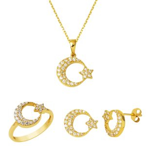 Lune Etoile 14 Carats Or Mini Spor Set